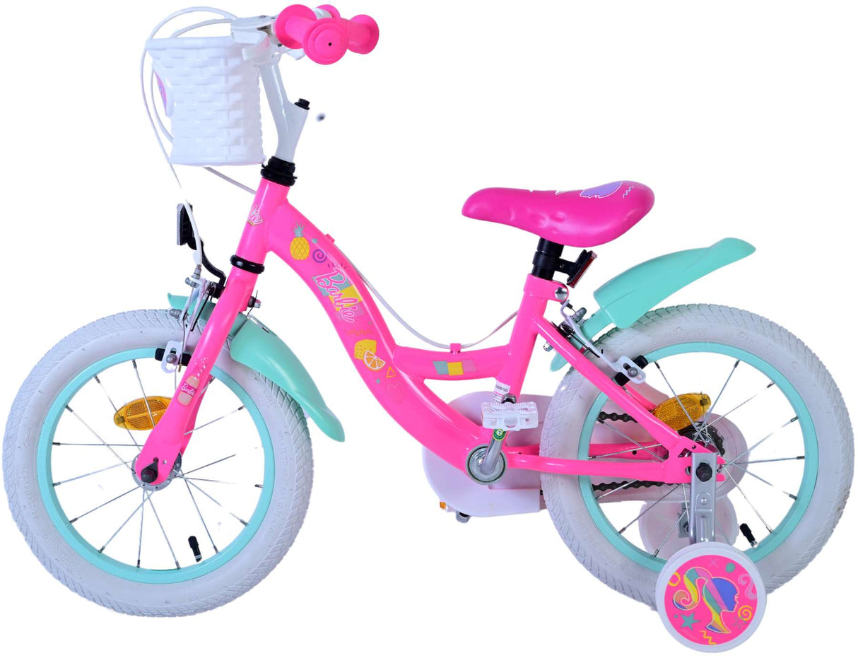 Barbie kinderfiets - meisjes - 14 inch - roze - twee handremmen