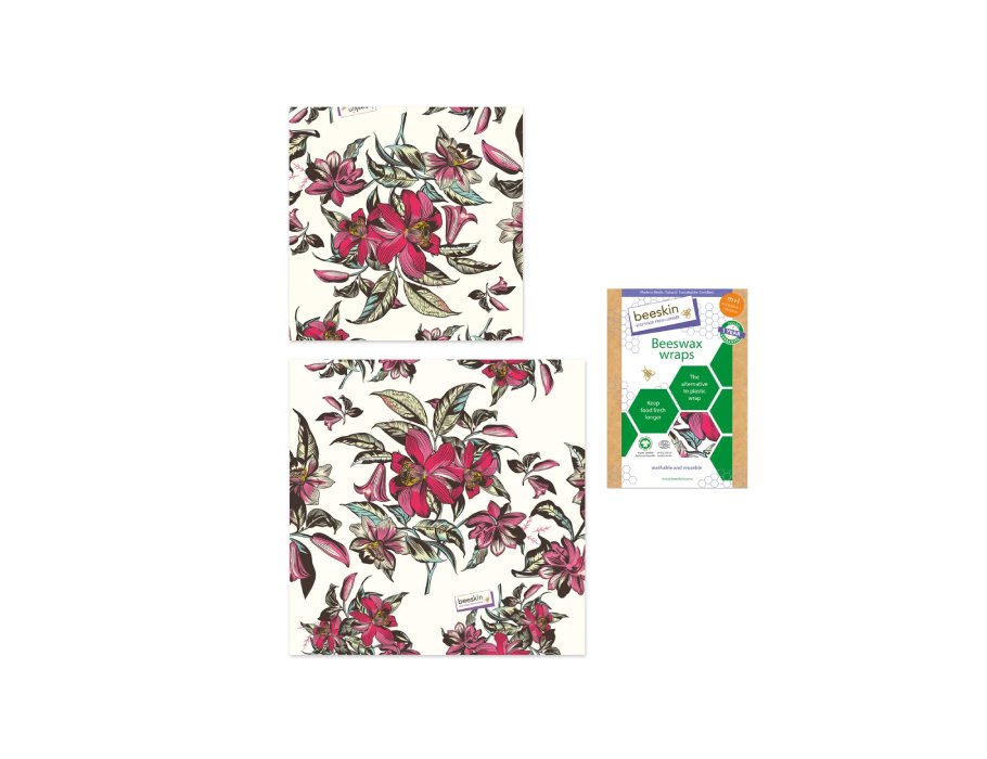 Beeskin bijenwasdoeken set - medium en large - victorian flower