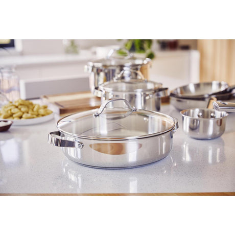 Beka cicla sauteerpan - hapjespan ø 28cm - met deksel uit glas - gerecycleerd rvs - pfas-vrij - 2 stevige handvaten - geschikt voor inductie vaatwasser