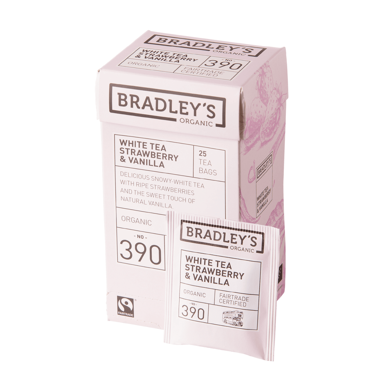 Bradley's organic white tea strawberry vanilla n.390 (4x25 stuks)