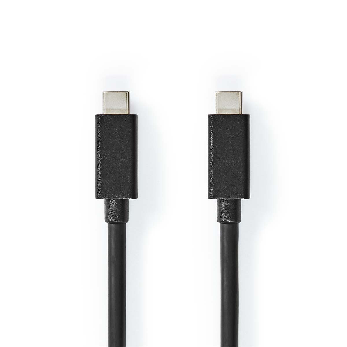Nedis usb-kabel | usb 3.2 gen 2 | usb-c™ male | usb-c™ male | 100 w | 4k@60hz | 20 gbps | vernikkeld | 1.00 m | rond | pvc | zwart | label - ccgl64020bk10