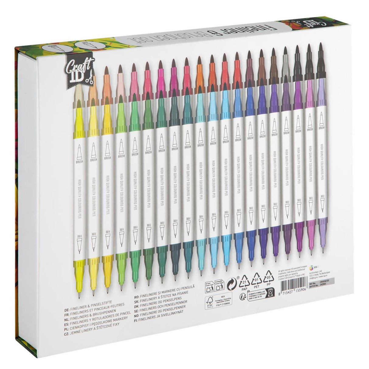 Craft id kleurset fineliner brushpen 40-delig