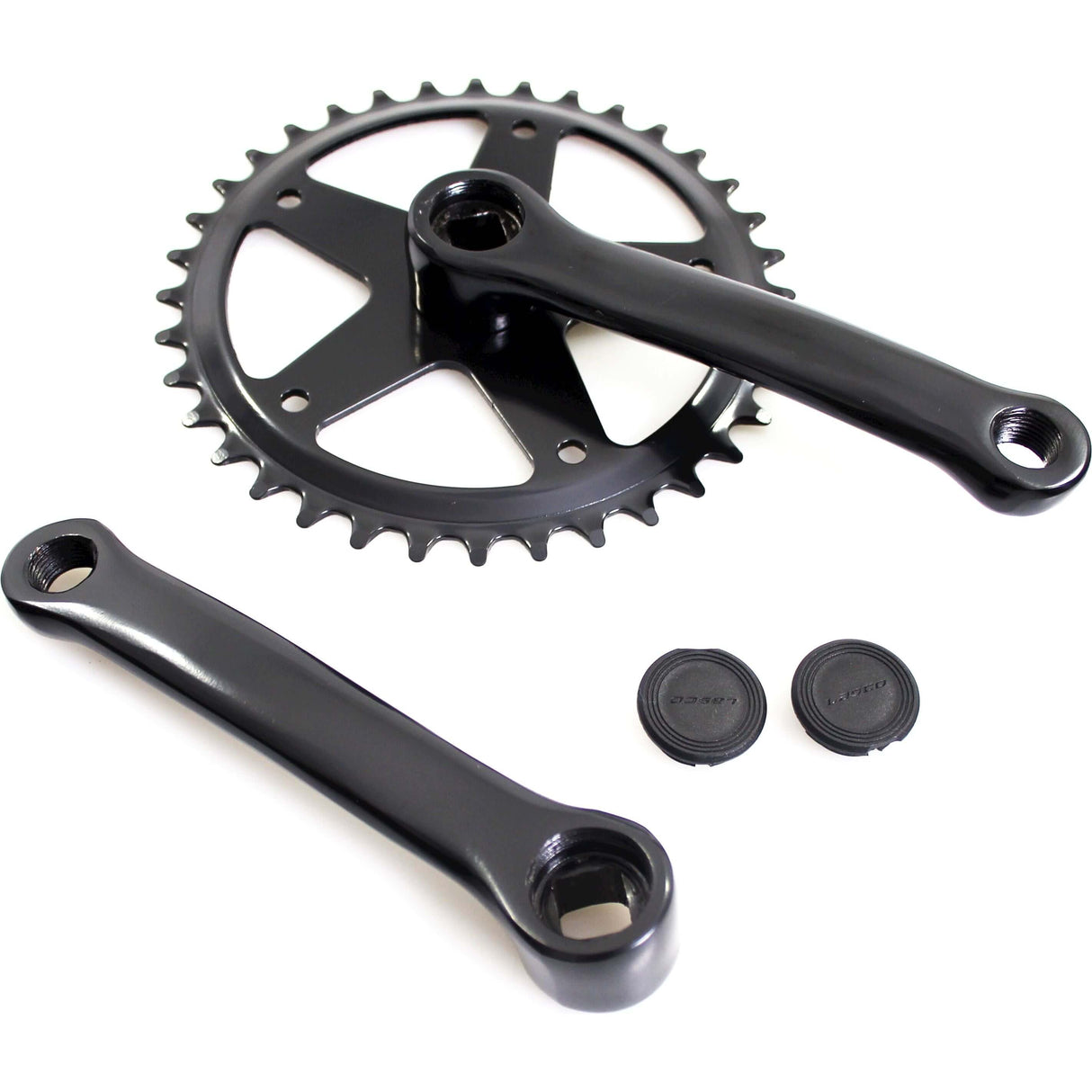 Crankstel fausto 36t | 127mm | staal | zwart