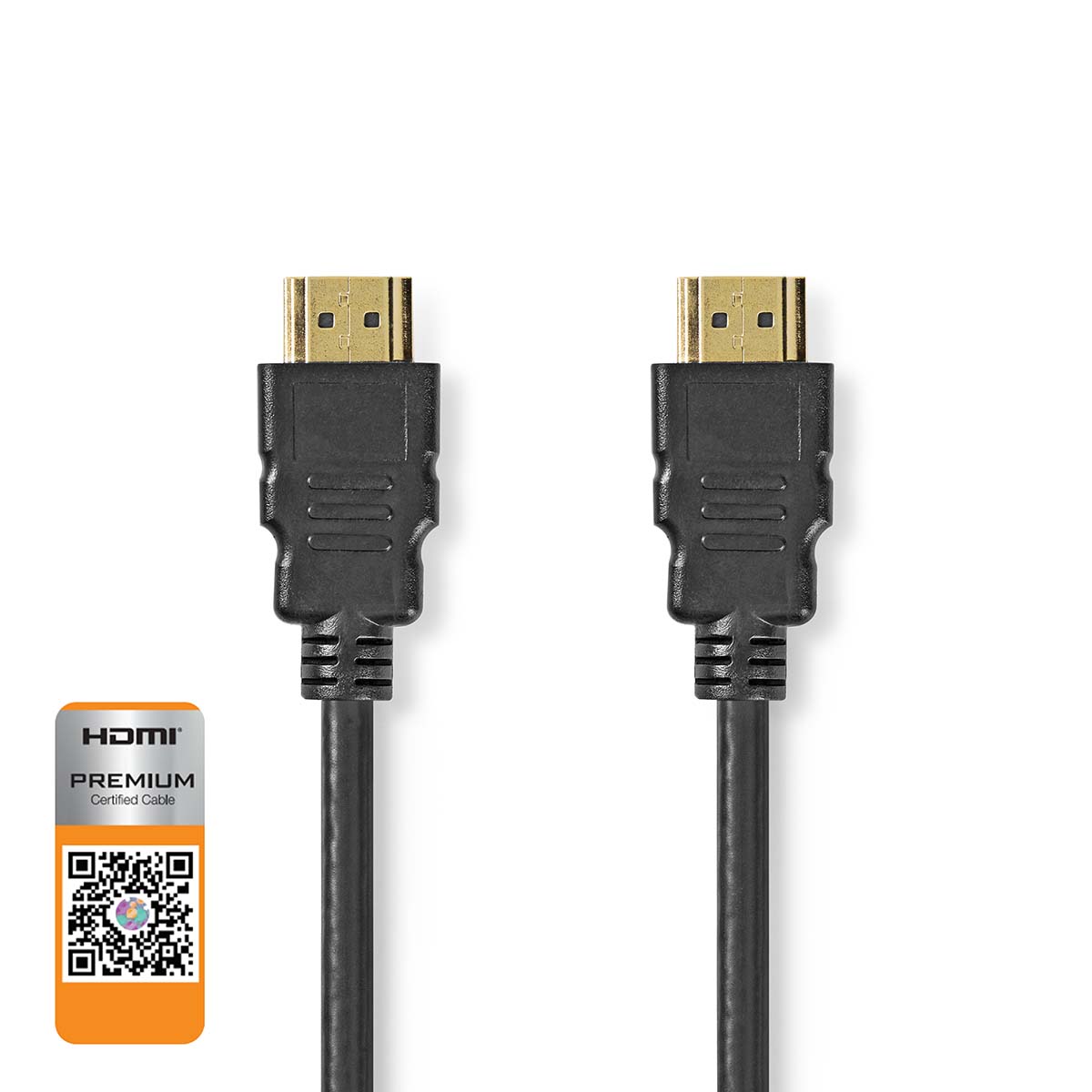 Nedis premium high speed ??hdmi™-kabel met ethernet | hdmi™ connector | hdmi™ connector | 4k@60hz | 18 gbps | 1.00 m | rond | pvc | zwart | label - cvgl34050bk10
