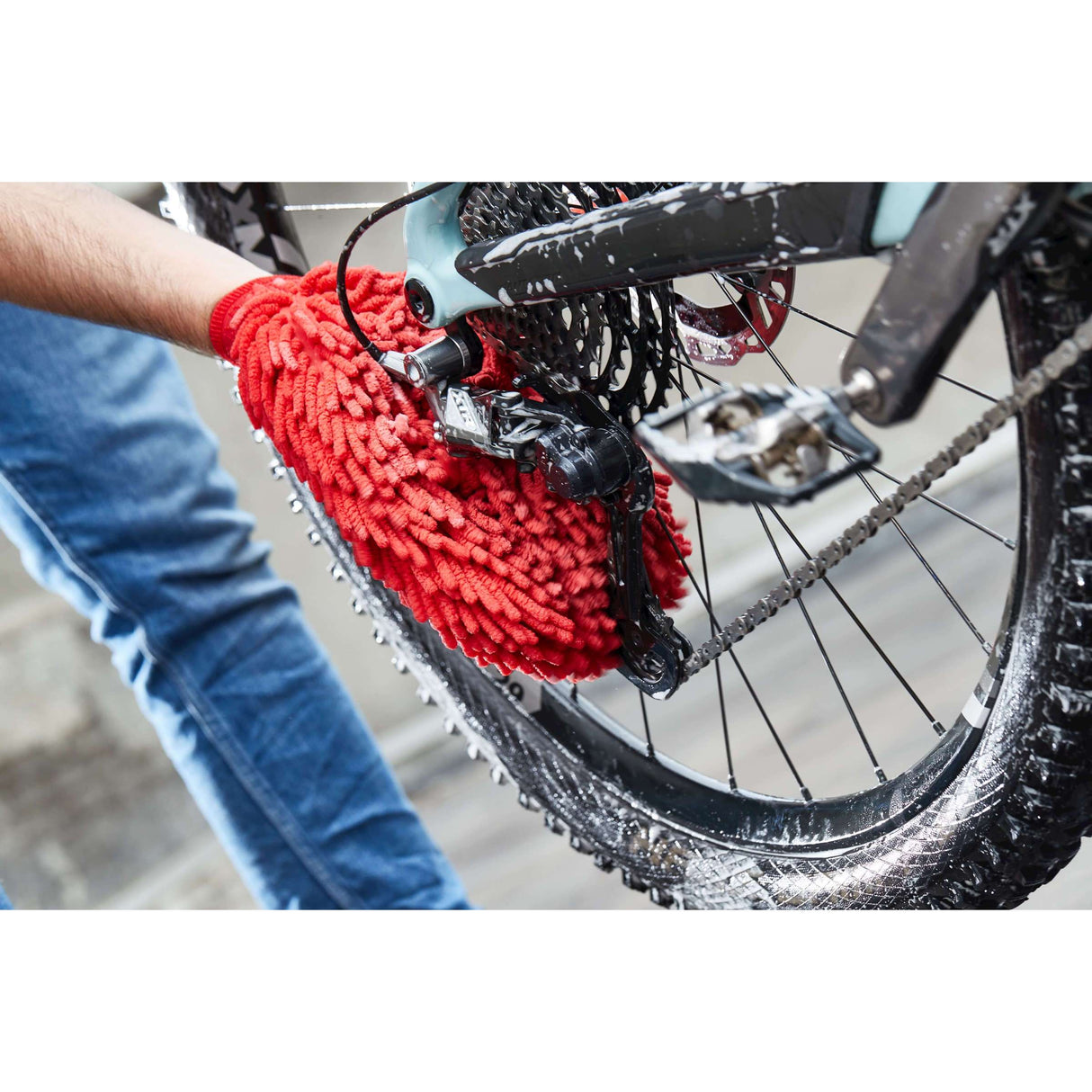 washandschoen microvezel rood