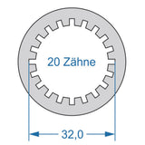 Cycplus cyclus gereedschap power.tool 2-zijdig t6 37.0 t20 32.0