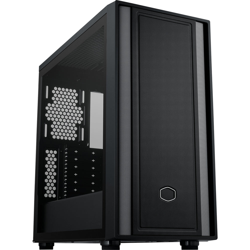 Cooler master masterbox 600 lite midi tower behuizing (zwart | 2x usb-a | 1x usb-c | rgb | tempered glass)