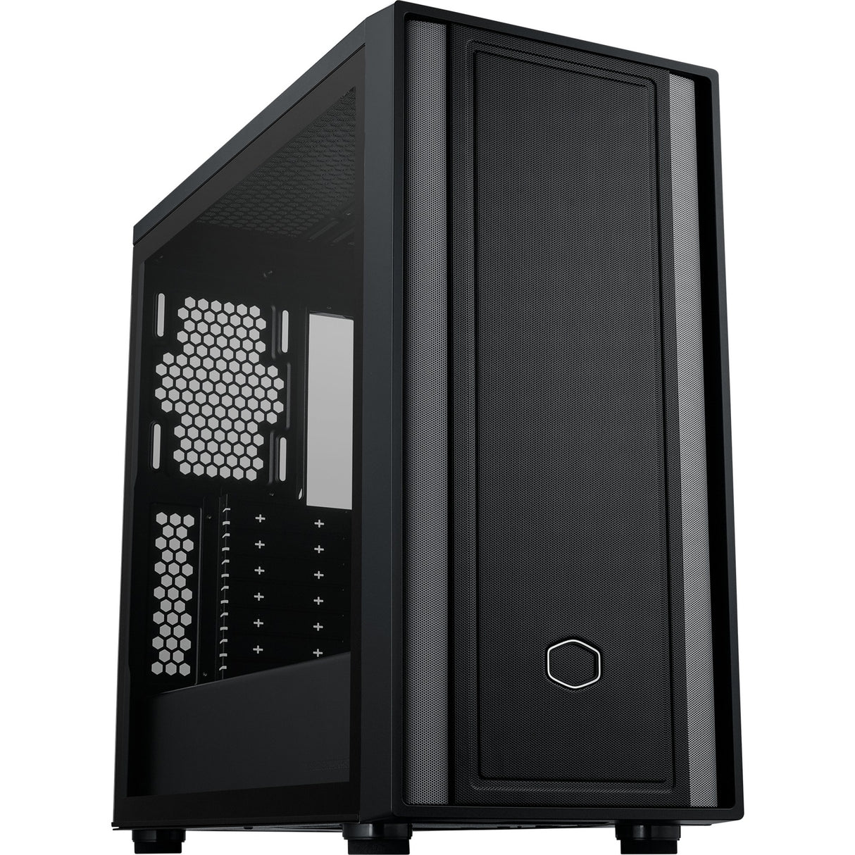 Cooler master masterbox 600 lite midi tower behuizing (zwart | 2x usb-a | 1x usb-c | rgb | tempered glass)