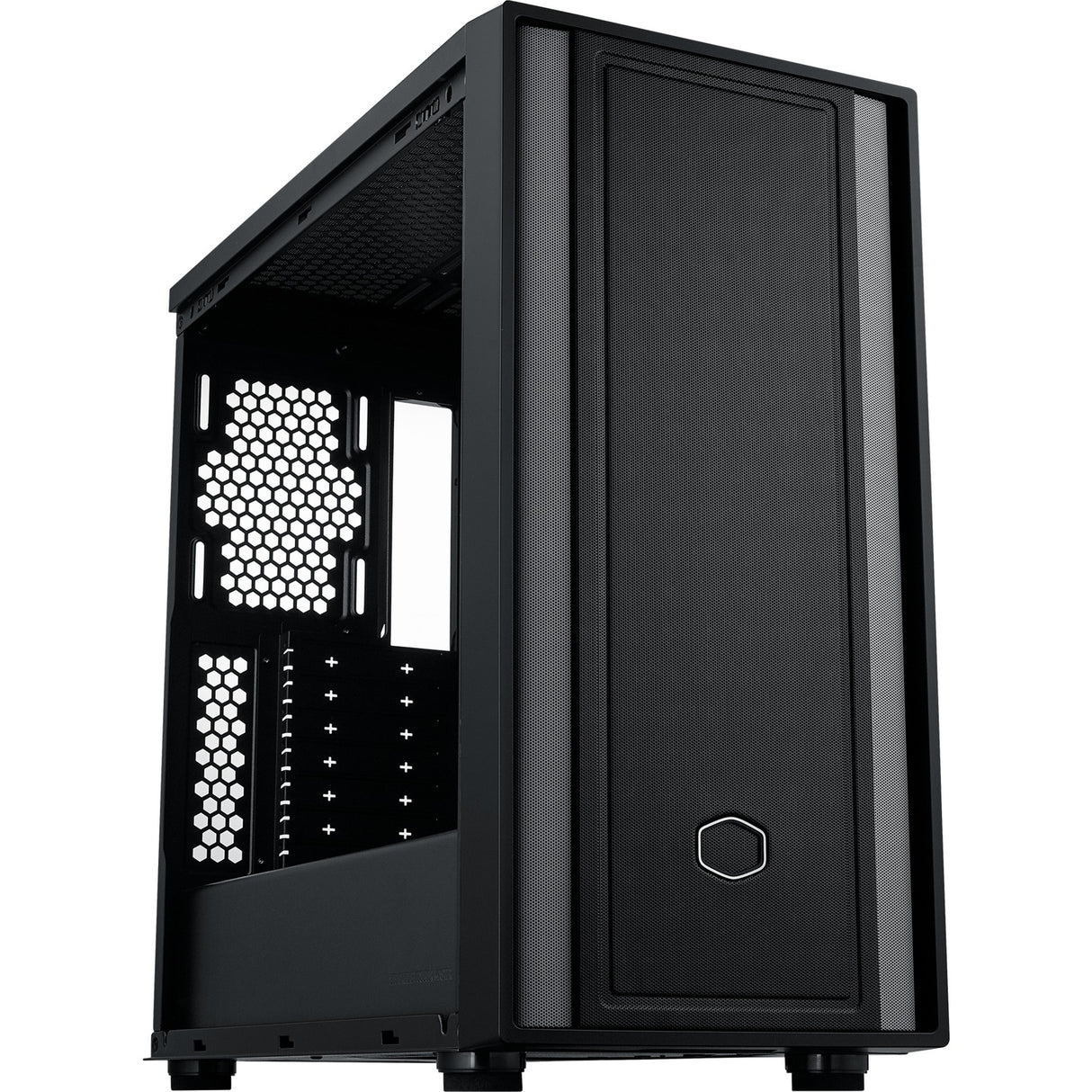 Cooler master masterbox 600 lite midi tower behuizing (zwart | 2x usb-a | 1x usb-c | rgb | tempered glass)