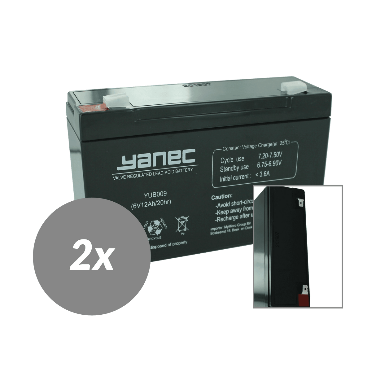 Yanec ups batterij vervangingsset rbc3 (excl. kabels)