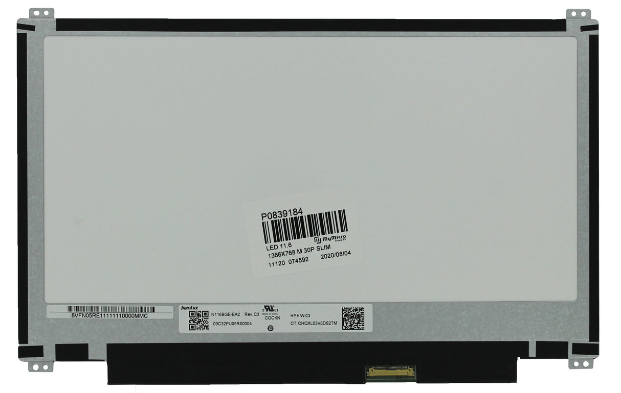 OEM 11.6 inch LCD Scherm 1366x768 Mat 30Pin eDP