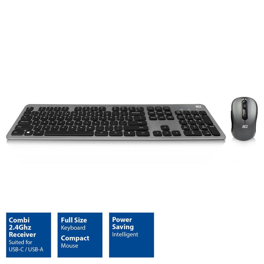 Act draadloze set met toetsenbord en muis (qwerty us layout)
