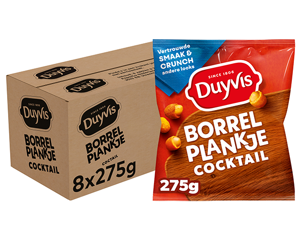 Duyvis borrelnootjes cocktail - pinda noten - 8 x 275 gram