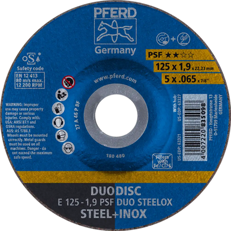 Pferd combischijf 125-1.9 inox duo