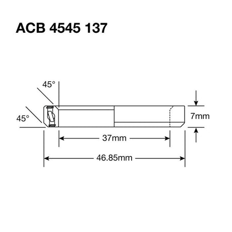 Enduro bearings acb 4545 137 ss - 440c stainless (angular contact) - 37x46,85x7 (45x45°)