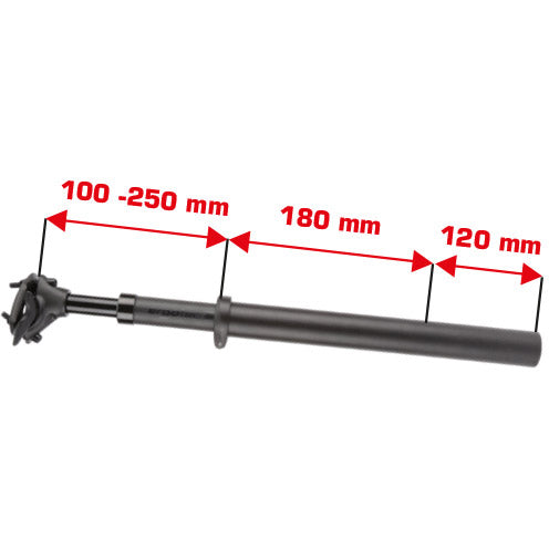 Ergotec verende zadelpen sp-10.0 vario 34,9 550mm zwart