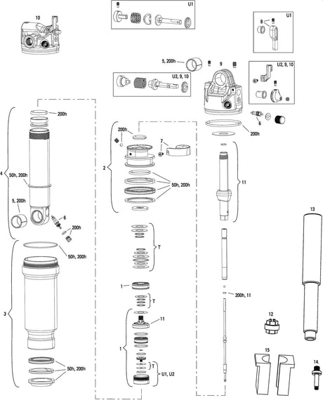 Rockshox schokdemper sidluxe ultimate 3p rear shock rs sidluxe ult.3p 185 x 50mm