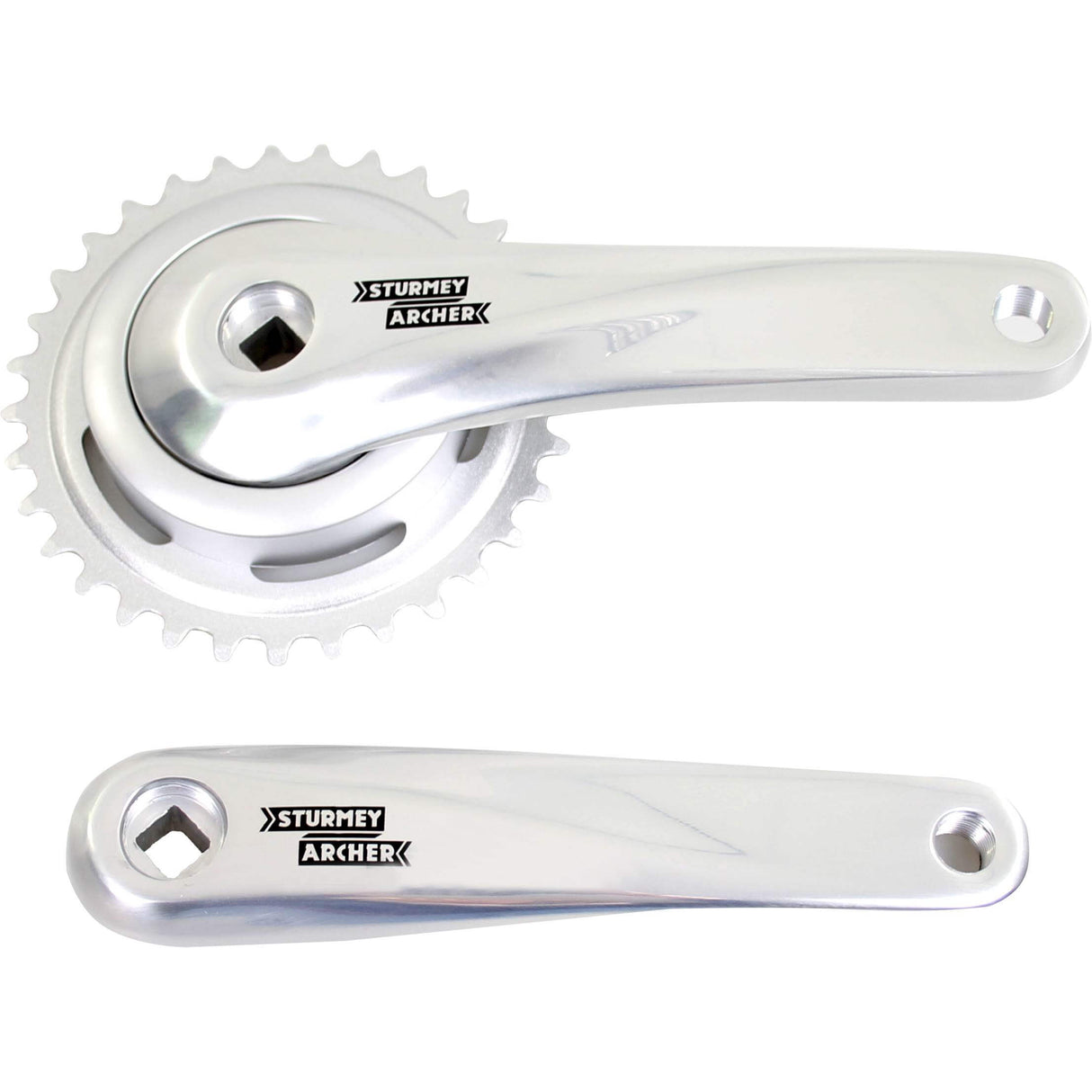 SunRace crankstel 33T, cranklengte 170mm. zilver, aluminium, spieloos