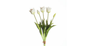 Real touch tulip bundle x5 l45cm white