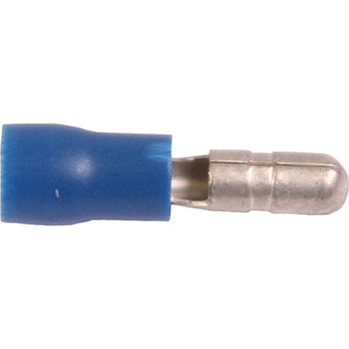 Bofix doos a 25 schuif stekker rond man blauw 4mm