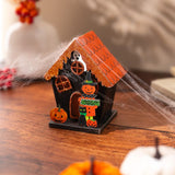 Griezelig trick or treat pompoen huis halloween led decoratie