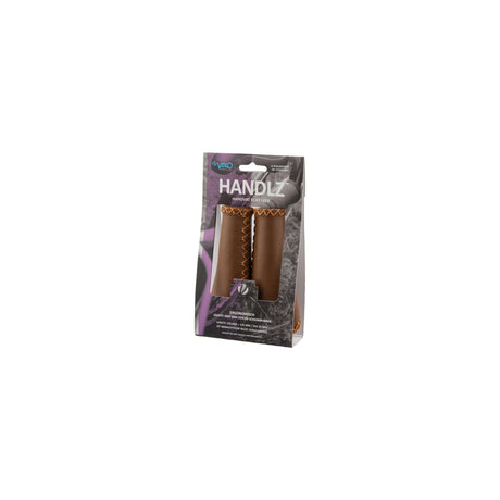 Velo Ergo Leather Handlebar Grips, 135 135mm, Dark Brown