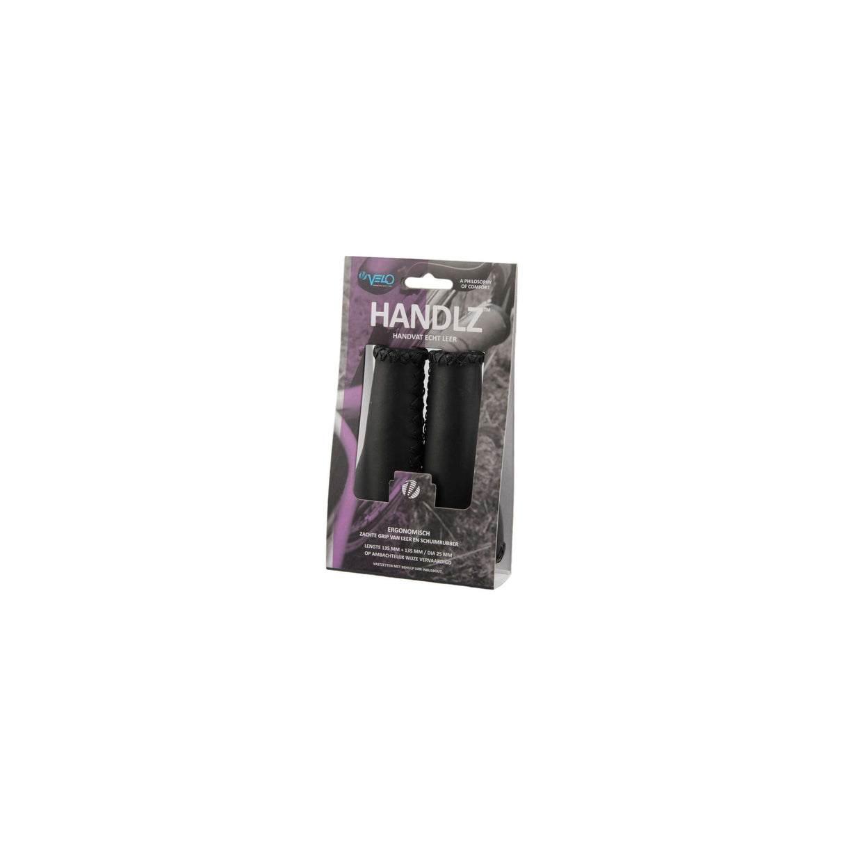 Velo Handvat Leer Ergo 135 135mm Zwart