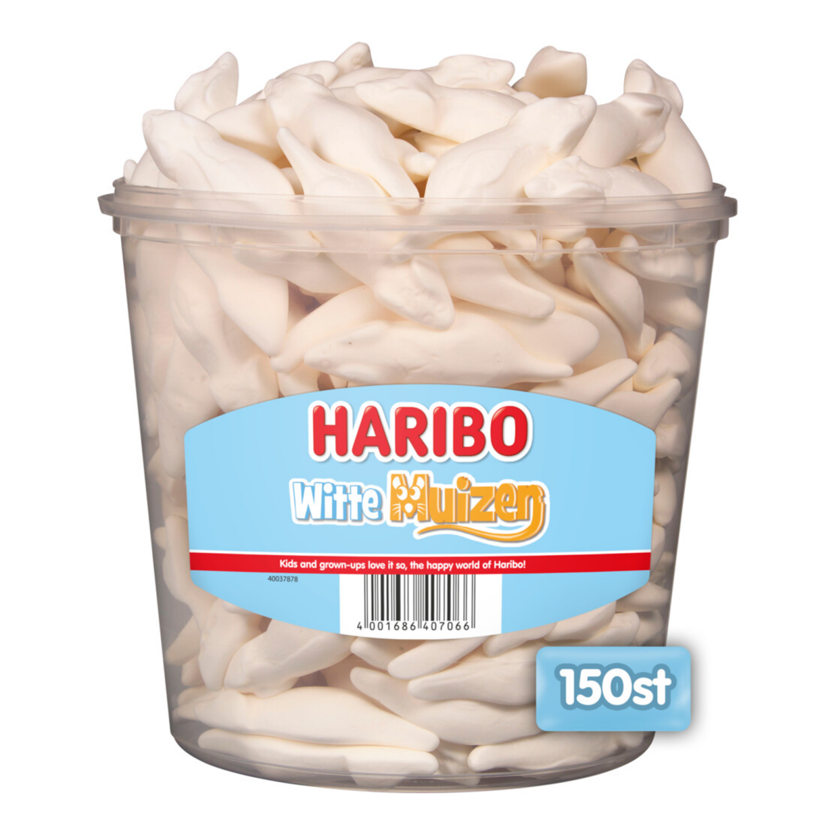 Haribo witte muizen - snoep - 150 stuks silo