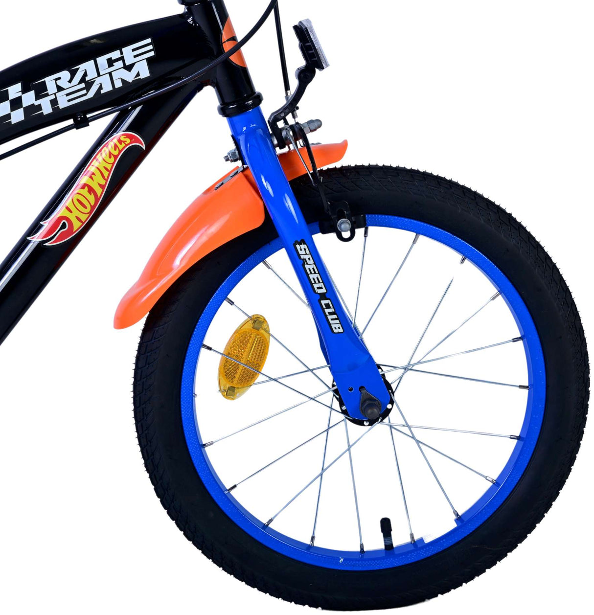 Hot Wheels Kinderfiets Jongens 16 inch Zwart Oranje Blauw Twee handremmen