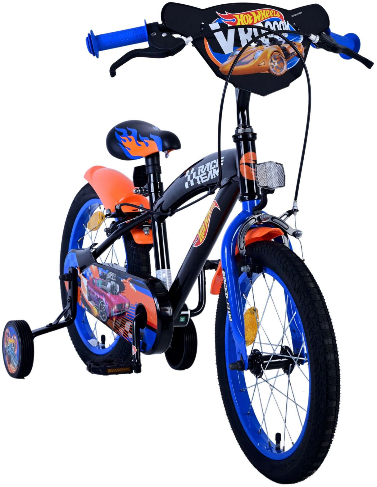 Hot Wheels Kinderfiets Jongens 16 inch Zwart Oranje Blauw Twee handremmen