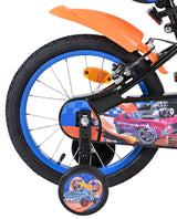 Heiße räder hot wheels kinderfiets - jongens - 16 inch - zwart oranje blauw - twee handremmen