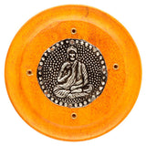 Mangohout boeddha rond wierookhouder