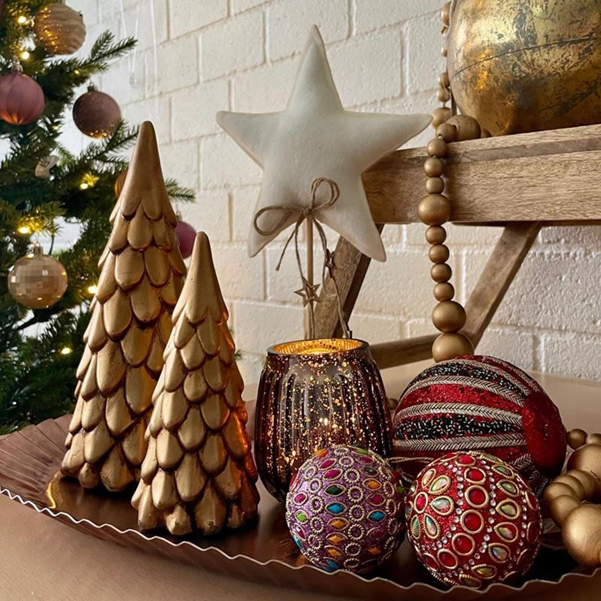 Hbx natural living kerstbal adica ø6cm multikeuren