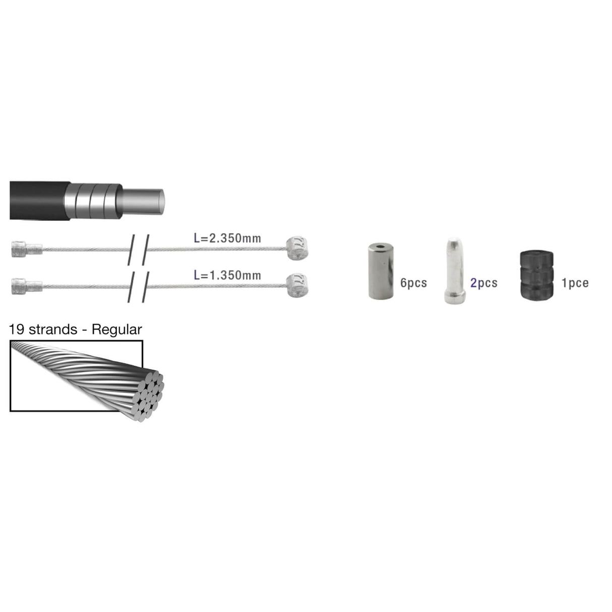 Shimano Remkabelkit ATB race universeel oranje 2015014