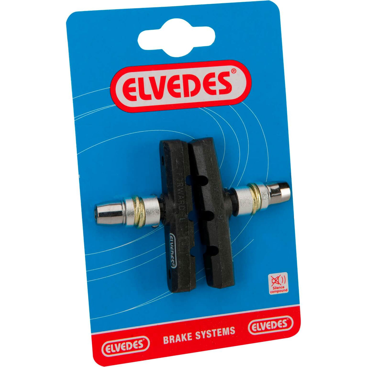 Elvedes Remblokken V-brake 60 x 14 mm zwart 2 stuks