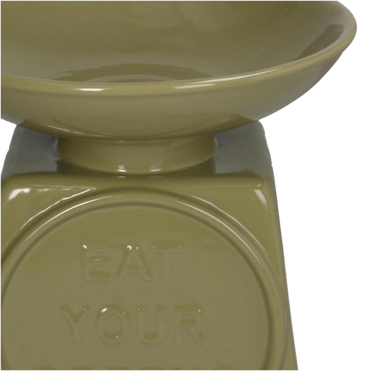 Kersten schaal weegschaal fijn aardewerk groen 21.5x21.5x23.5cm