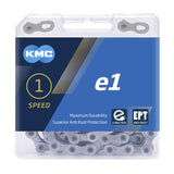 KMC Fietsketting E1 EPT 110 schakels, 1 2 X 3 32, Zilver, 306g