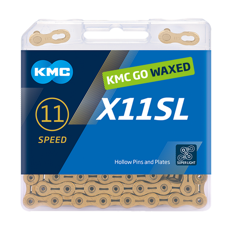 Kmc chain x11sl 118l box waxed 11-speed gold