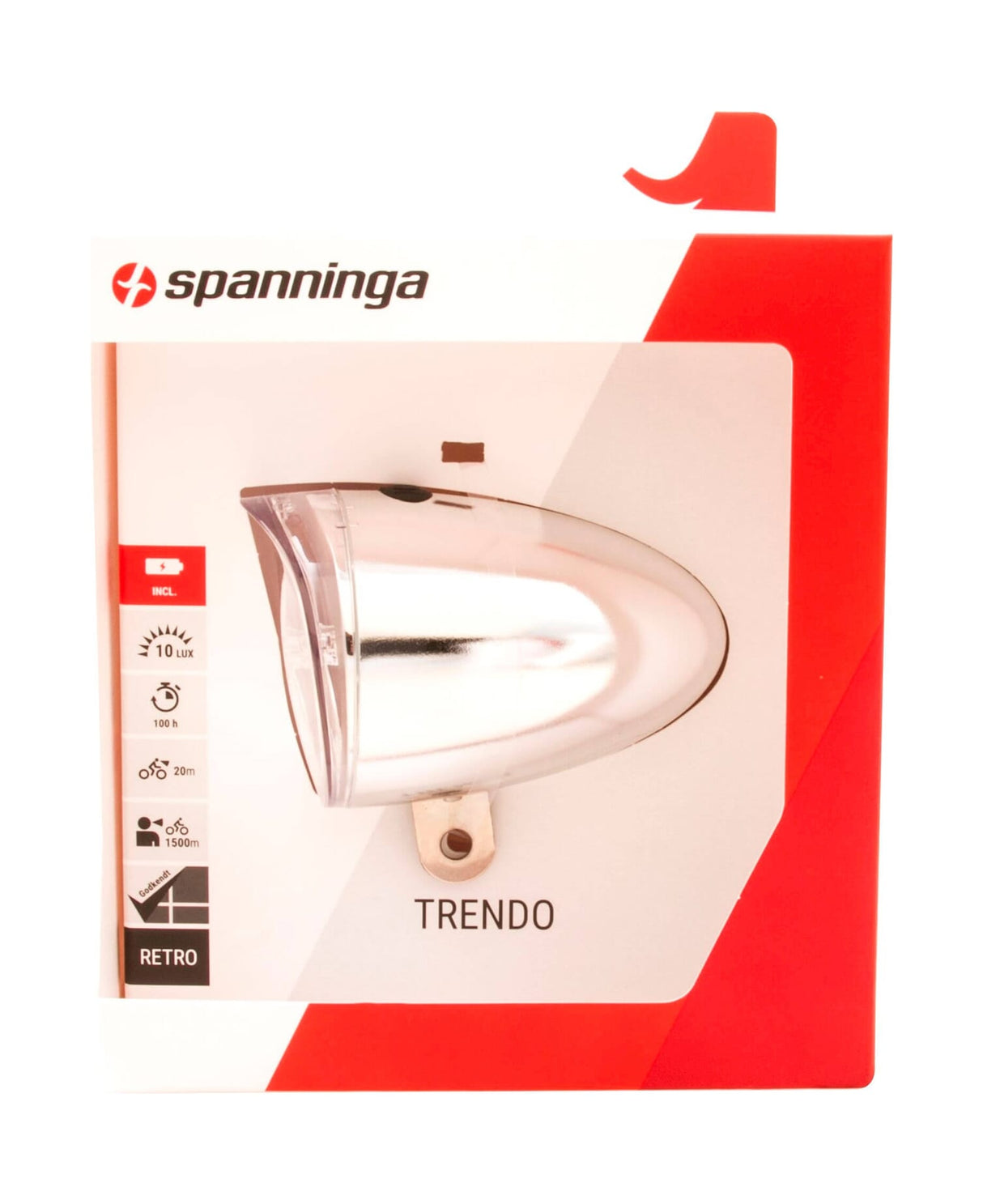 Spanninga Koplamp Trendo Xb chroom 3xAA batt. 15 Lux