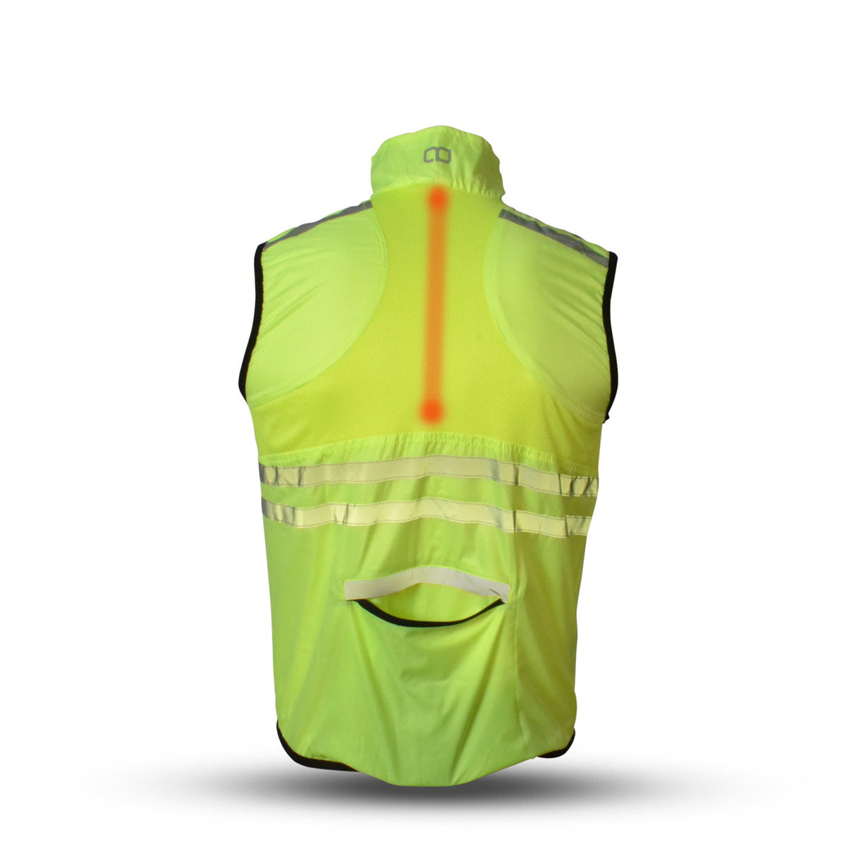 Outwet Windbreaker mesh vest usb led neongeel maat S