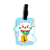 Maneki neko gelukskat pvc kofferlabel