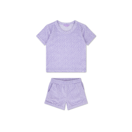 Leopard | lila meisjes set strand - muslin