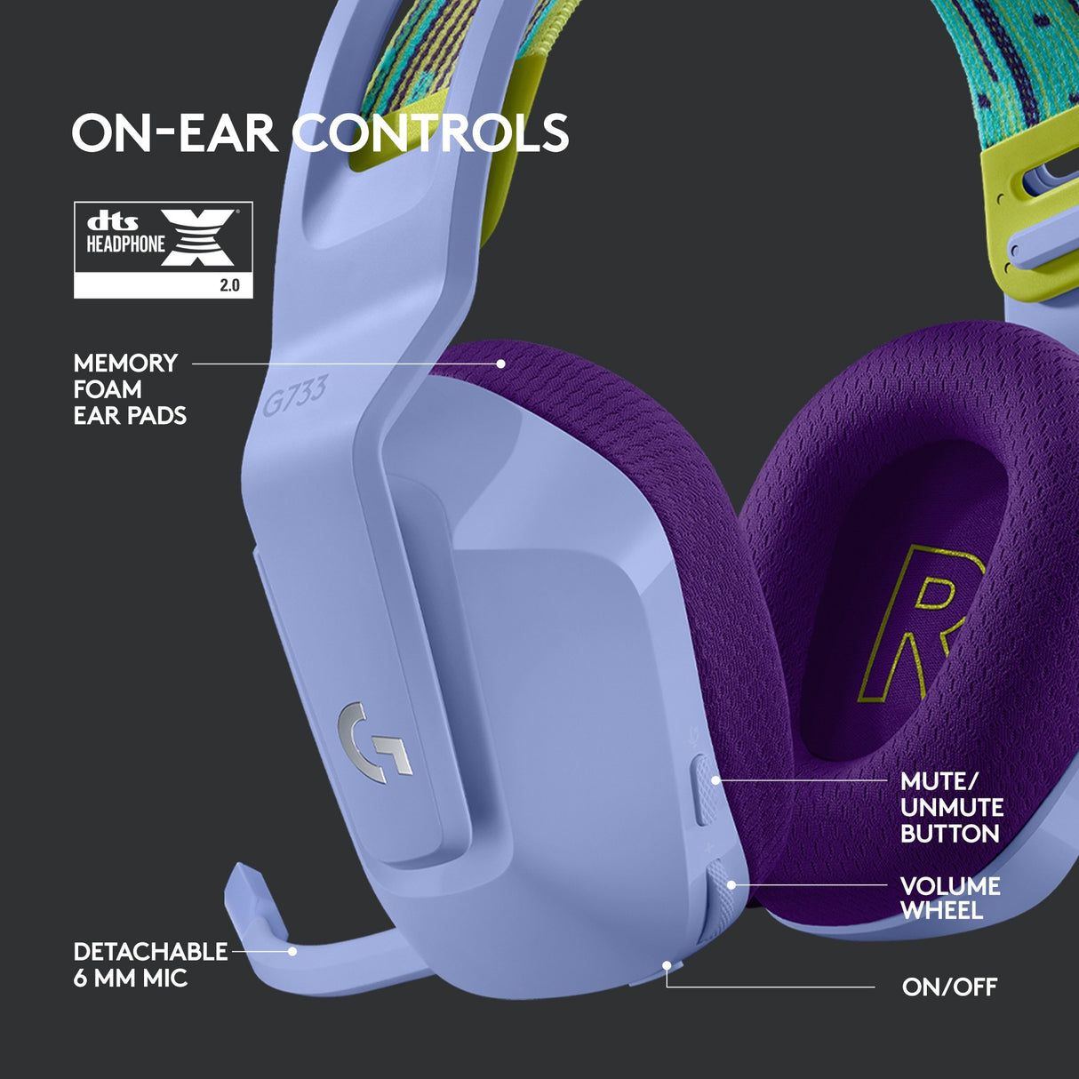 Logitech Logitech G733 LIGHTSPEED Wireless RGB Gaming Headset