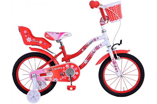 Volare Lovely Kinderfiets Meisjes 16 inch Rood Wit