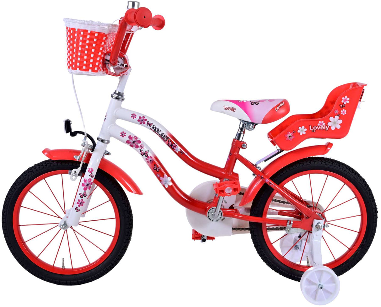 Volare Lovely Kinderfiets Meisjes 16 inch Rood Wit