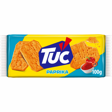 Lu tuc crackers paprika - 24 x 100g - zoutje - voor de borrel - ovengebakken - zoutjes - crackers - snack - lekker bij de film