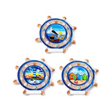 Zee strand souvenir magneet scheepswiel zeegezichten