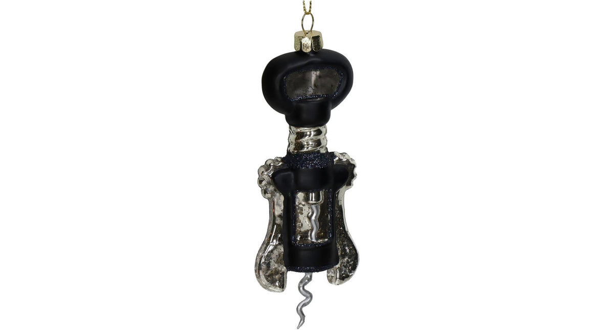 Ornament corkscrew black 5x3x14cm