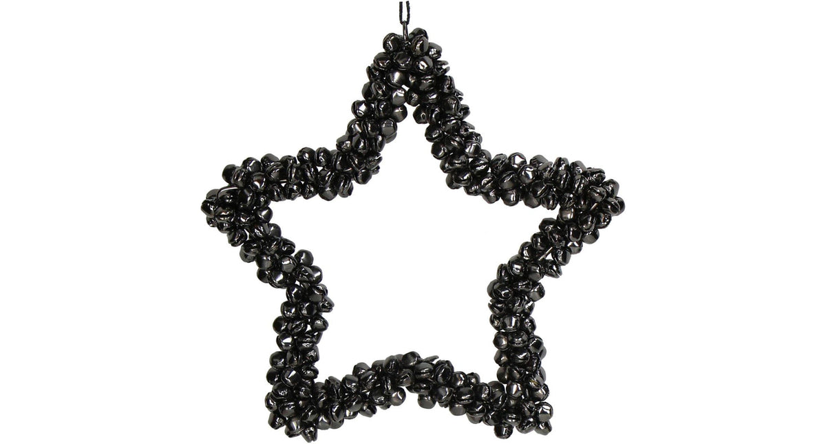 Ornament bells star metal anthracite 16cm