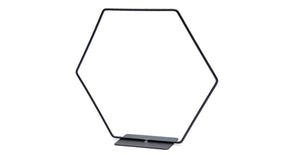 Metal hexagon on base 25cm black